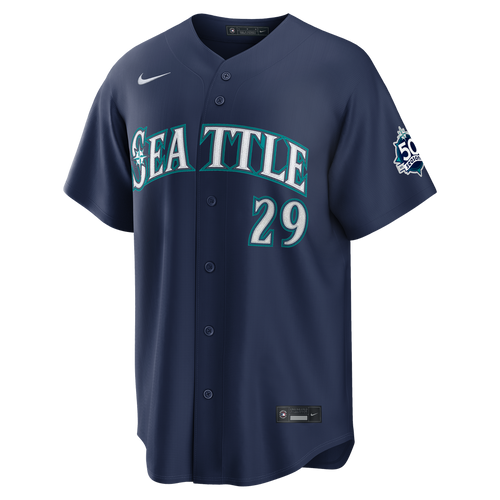 Cal Raleigh Seattle Mariners Nike  Road Stadium 50th Season Patch Jersey - Navy
