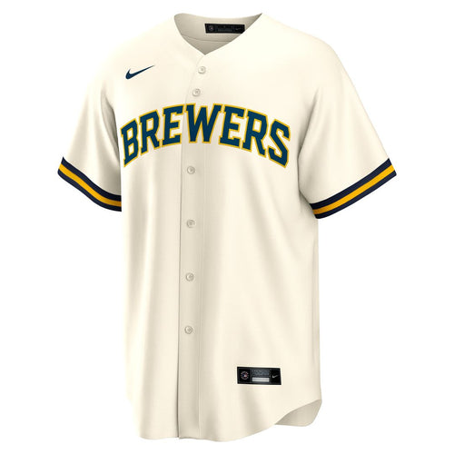 Brice Turang Milwaukee Brewers Nike Home Replica Jersey - Cream