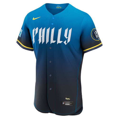 Bryce Harper Philadelphia Phillies Nike City Connect Authentic Sponsor Patch Jersey - Blue